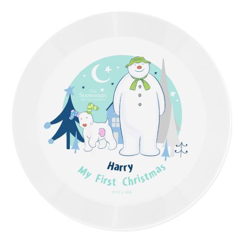 Personalised The Snowman & The Snowdog Plastic Plate £14.99